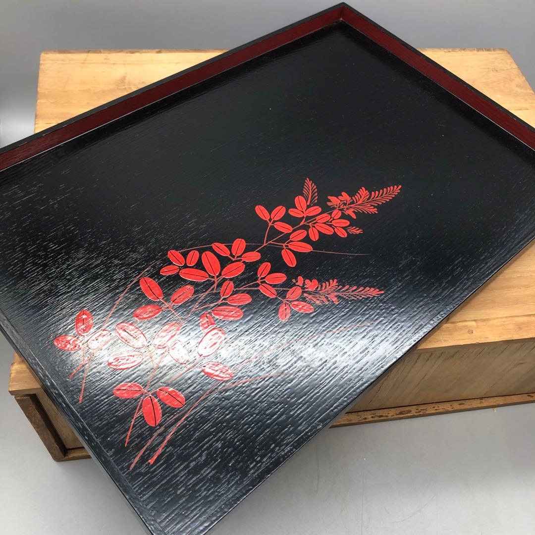 新品未使用木箱入り山田平安堂漆器膳絵違い5種セット宮内庁御用達伝統