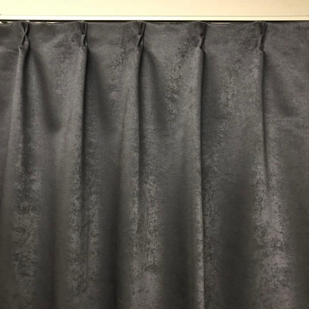 遮光カーテン 幅150cm×丈220cm2枚　チャコール