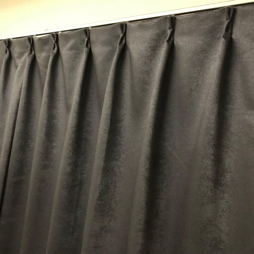 遮光カーテン 幅150cm×丈220cm2枚　チャコール