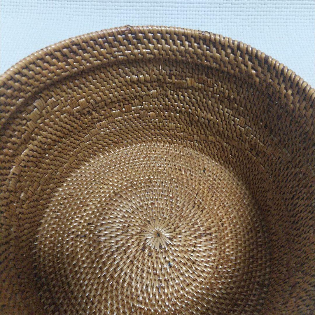 14×20cm アタ製♪持ち手付バスケット＆おまけ／自然素材 アジアン雑貨