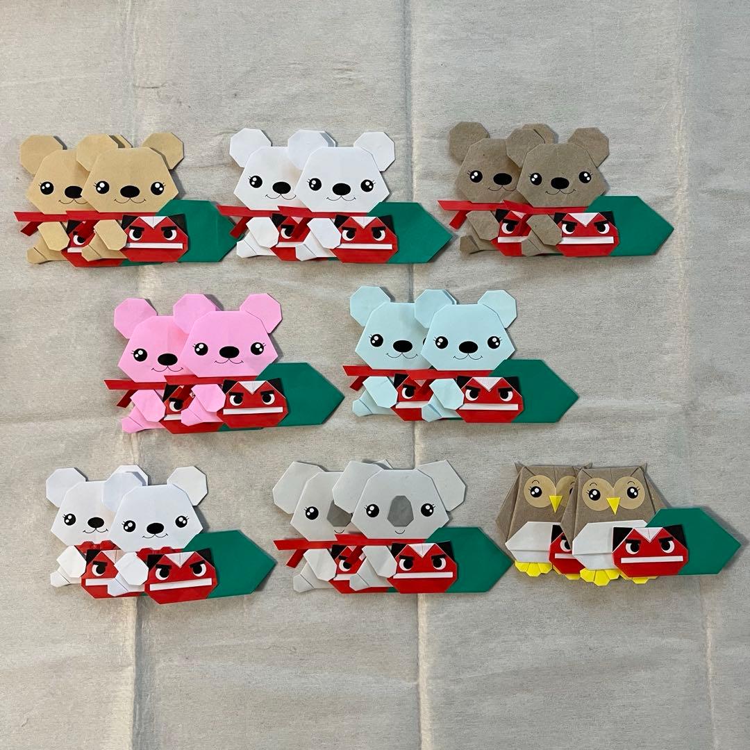 ハンドメイド 折り紙/くまちゃん達のお正月