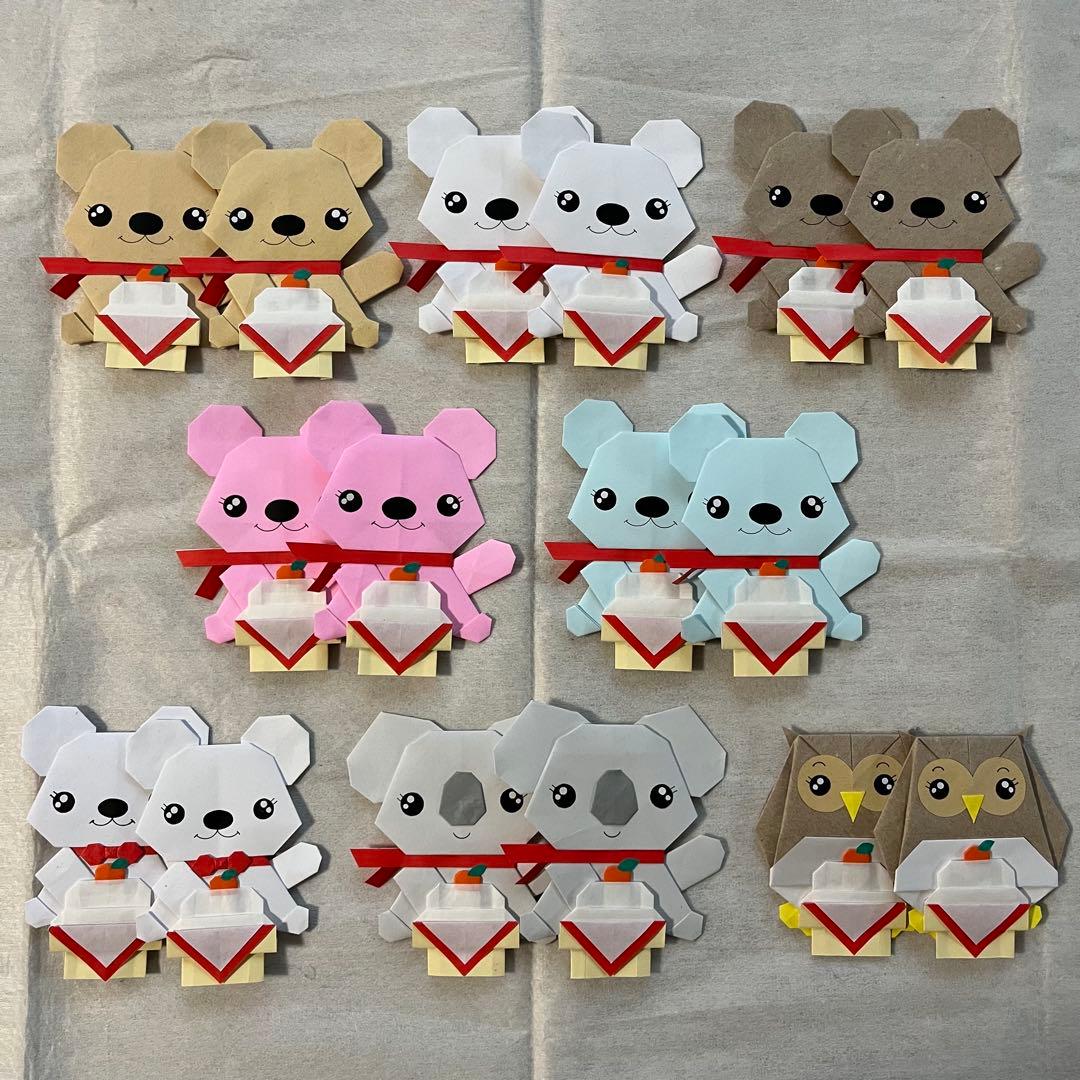 ハンドメイド 折り紙/くまちゃん達のお正月
