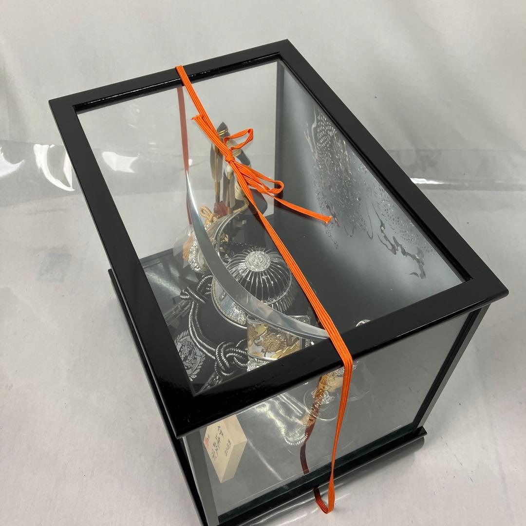 ▽ 五月人形 兜ケース飾り 伊達政宗 京寿 シルバー こどもの日