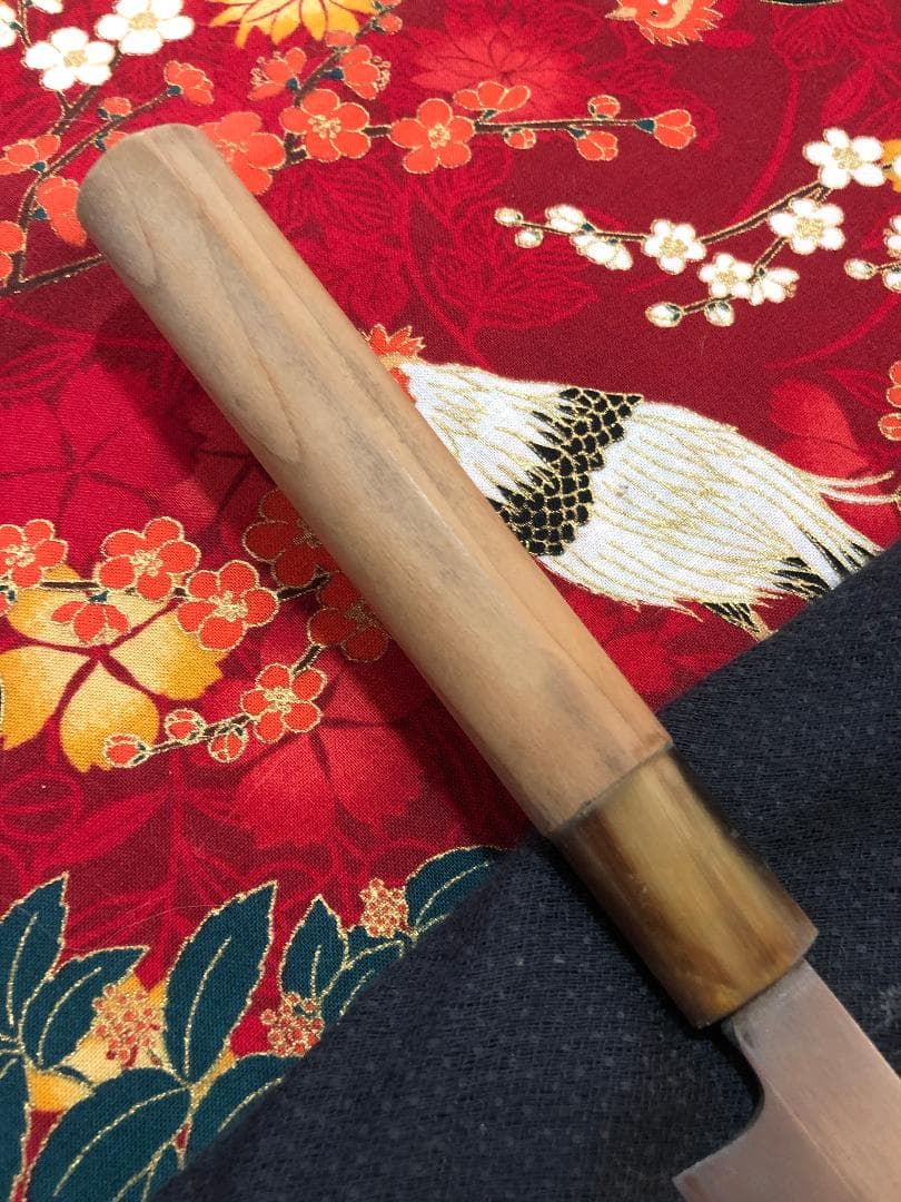 【研ぎ済み】青鋼・本鍛錬　水牛口　堺神徳　柳刃包丁　和包丁　ナイフ　料理　釣り