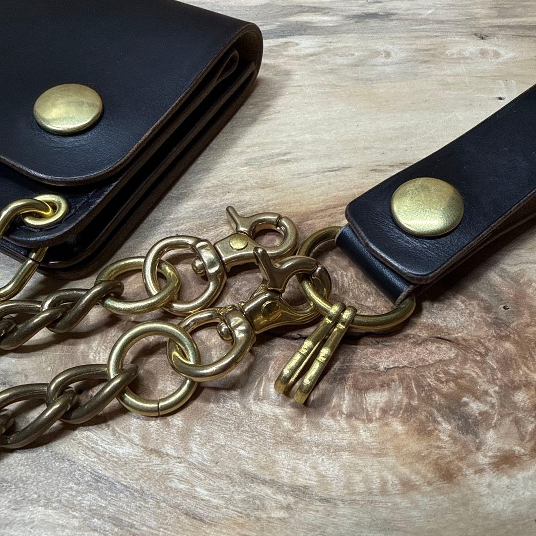 ホーウィン クロムエクセル 120 トラッカーウォレット チェーンセット 茶芯