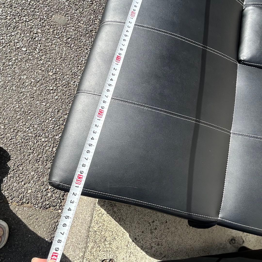 引き取り限定川口市 多機能ソファ　ソファベッド ドリンクホルダー　オットマン 黒