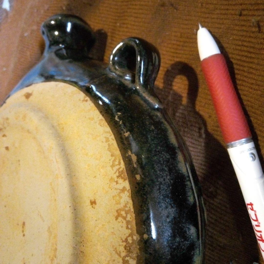 中国陶磁器 宋磁州窯 扁壺水筒