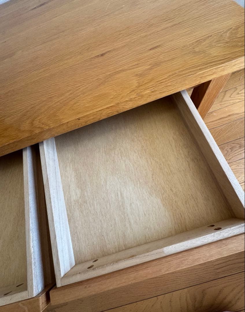 無印良品　良品計画　無垢材ローテーブル　オーク材