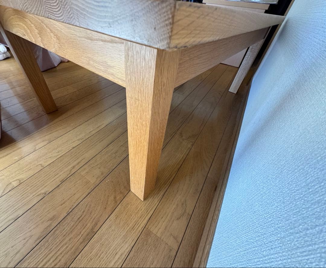 無印良品　良品計画　無垢材ローテーブル　オーク材