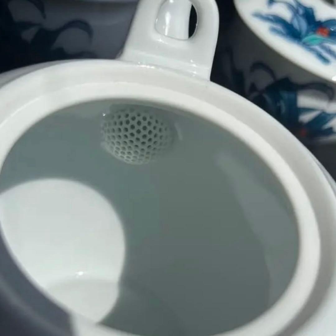 伊万里焼　畑萬陶苑　万年青　おもと　オモト　茶器揃　急須1点　蓋付き湯呑　6点