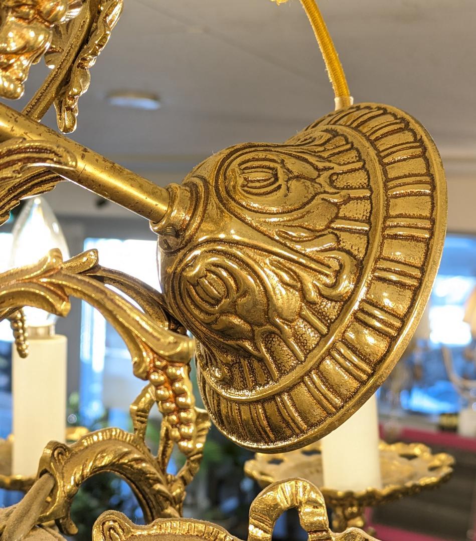 1【イタリア製】 アンティーク シャンデリア 金 8灯 ゴールド ゴージャス