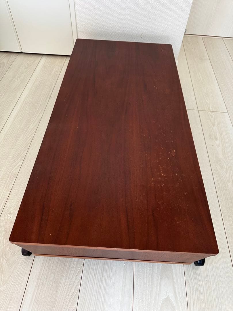 リフティング テーブル シェルフ 昇降式　無段階　ウォールナット　収納棚付き