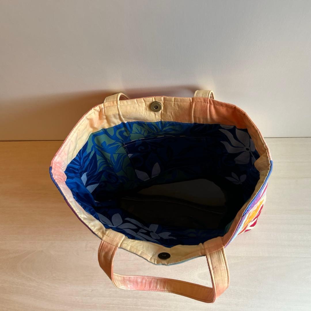 ハワイアンキルト　トートバッグ　（祈り）