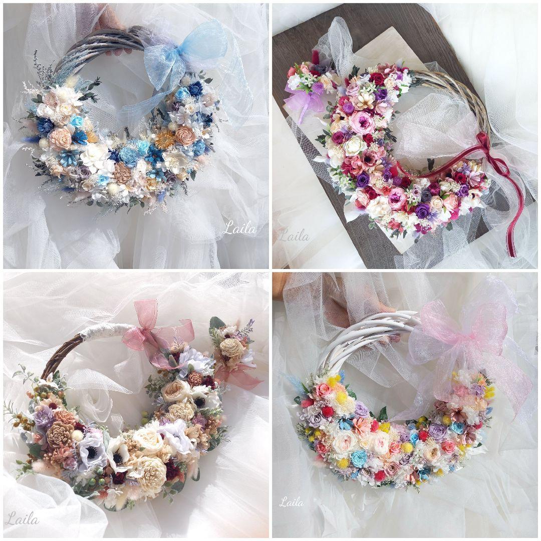 ウェディングブーケオーダー承りますリースブーケブートニア花冠リストブーケ結婚式