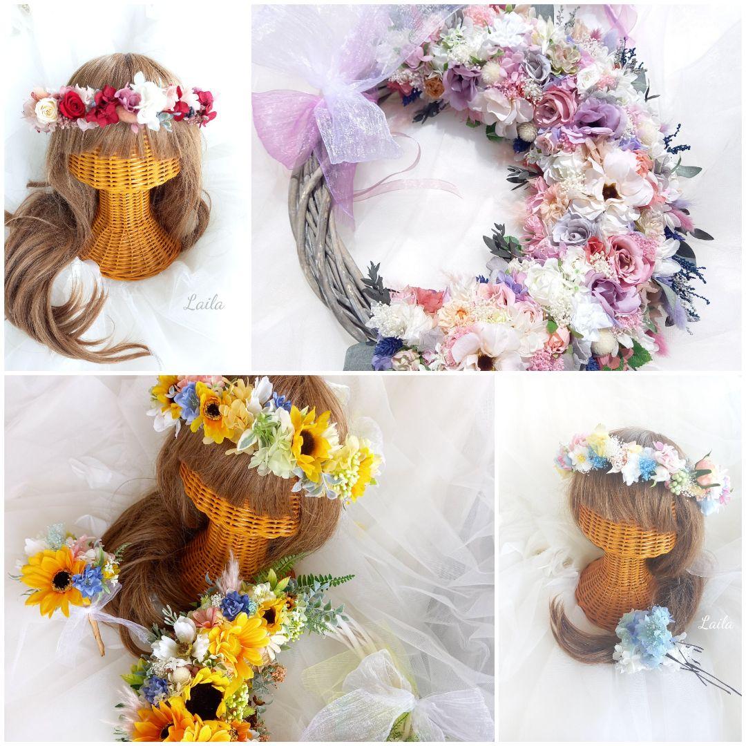 ウェディングブーケオーダー承りますリースブーケブートニア花冠リストブーケ結婚式