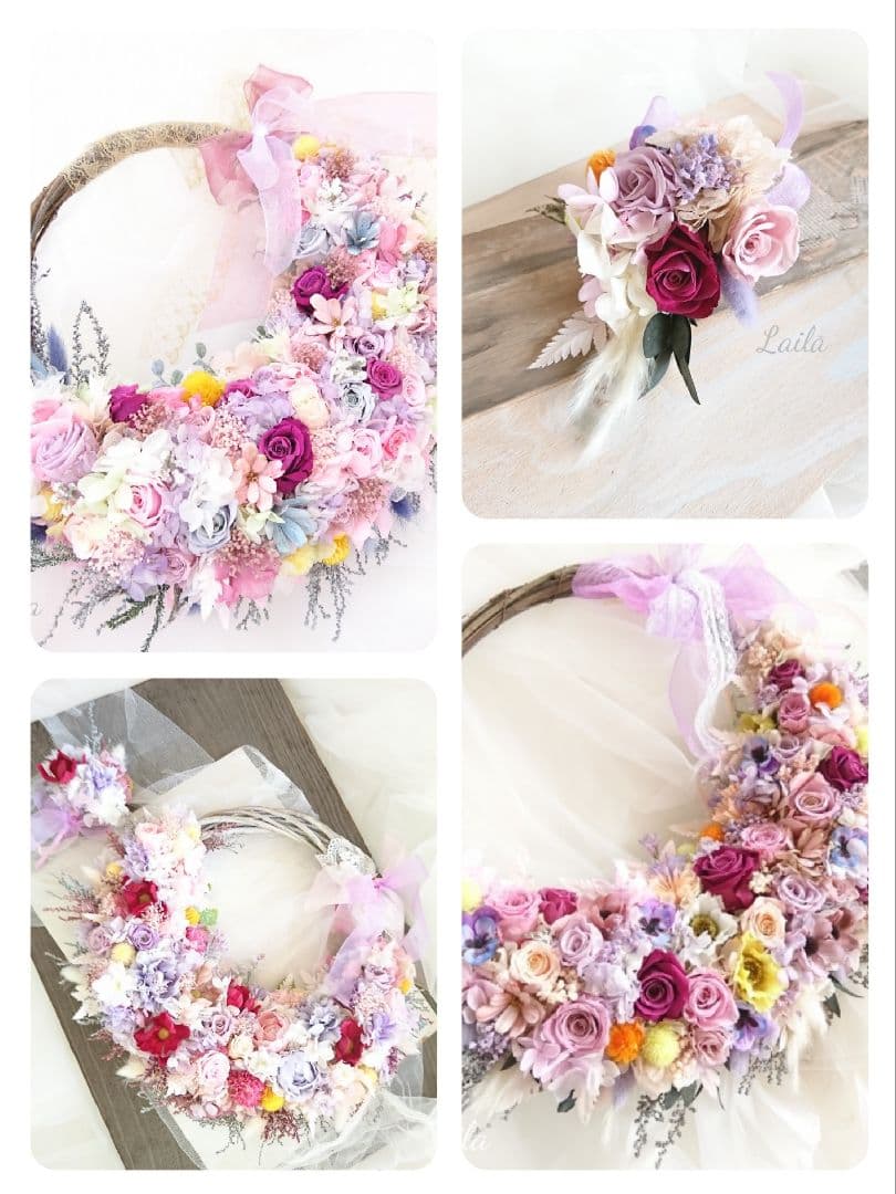 ウェディングブーケオーダー承りますリースブーケブートニア花冠リストブーケ結婚式