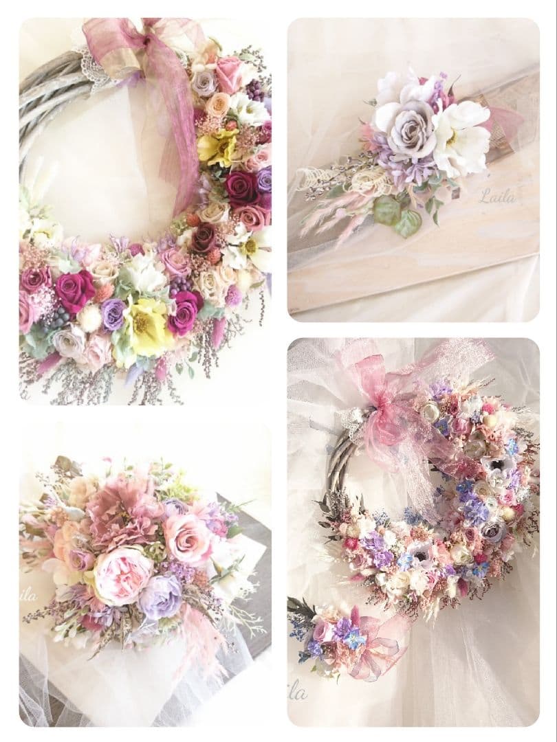 ウェディングブーケオーダー承りますリースブーケブートニア花冠リストブーケ結婚式