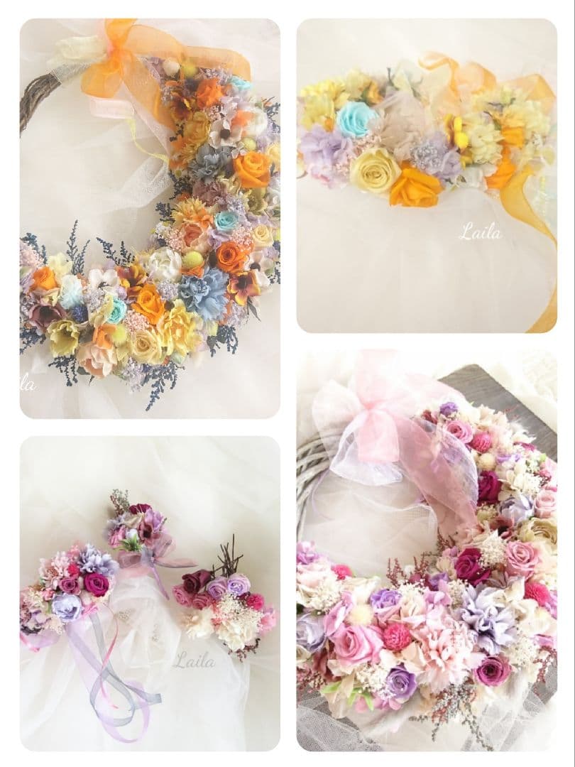 ウェディングブーケオーダー承りますリースブーケブートニア花冠リストブーケ結婚式