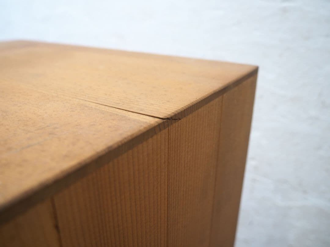 1244 ②10kg 重厚な無垢材の収納棚　袖机　引き出し　チェスト　テーブル