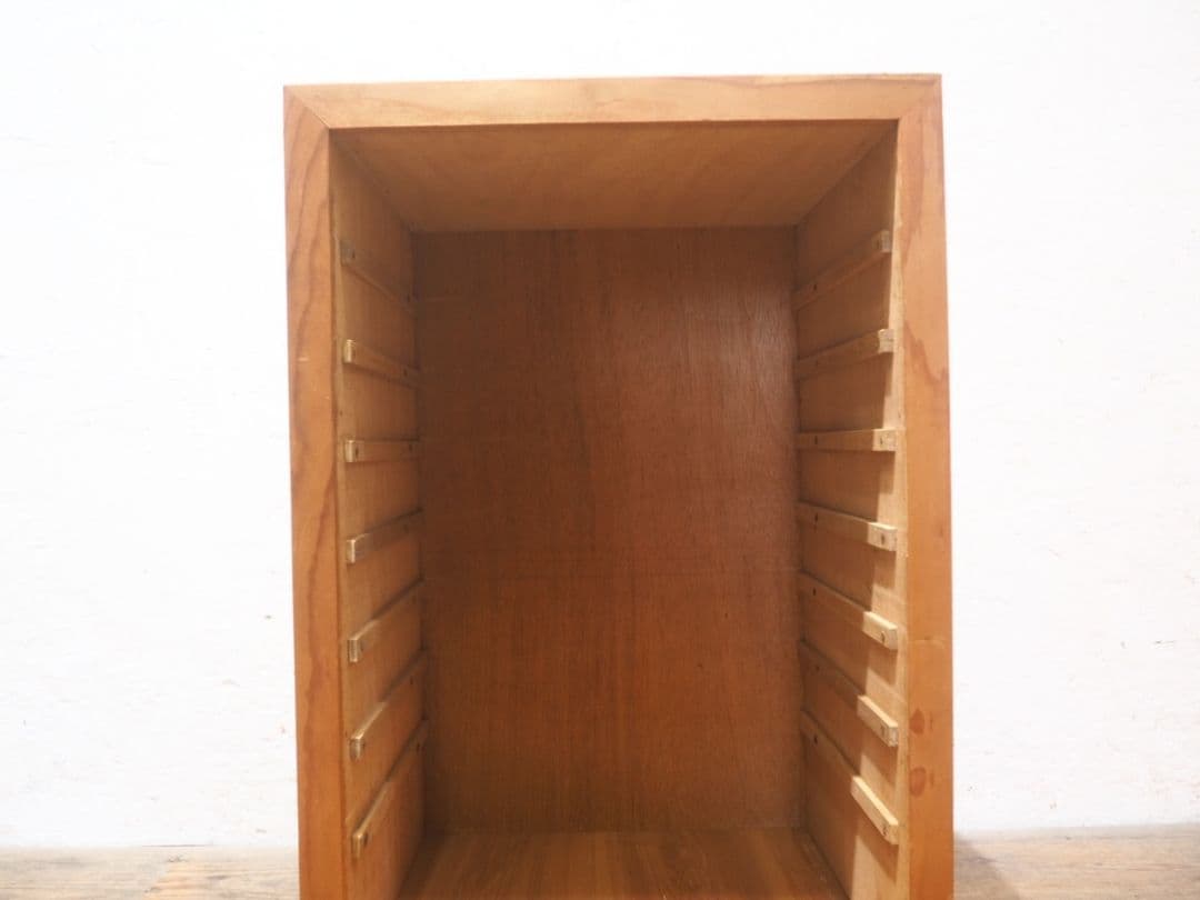 1244 ②10kg 重厚な無垢材の収納棚　袖机　引き出し　チェスト　テーブル