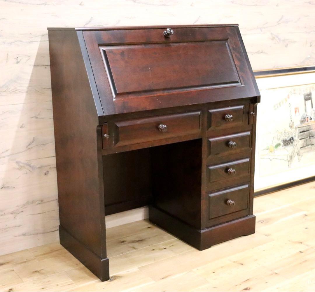 GMGH349○北海道民芸家具 ライティングビューロー 勉強机 学習机 書斎机