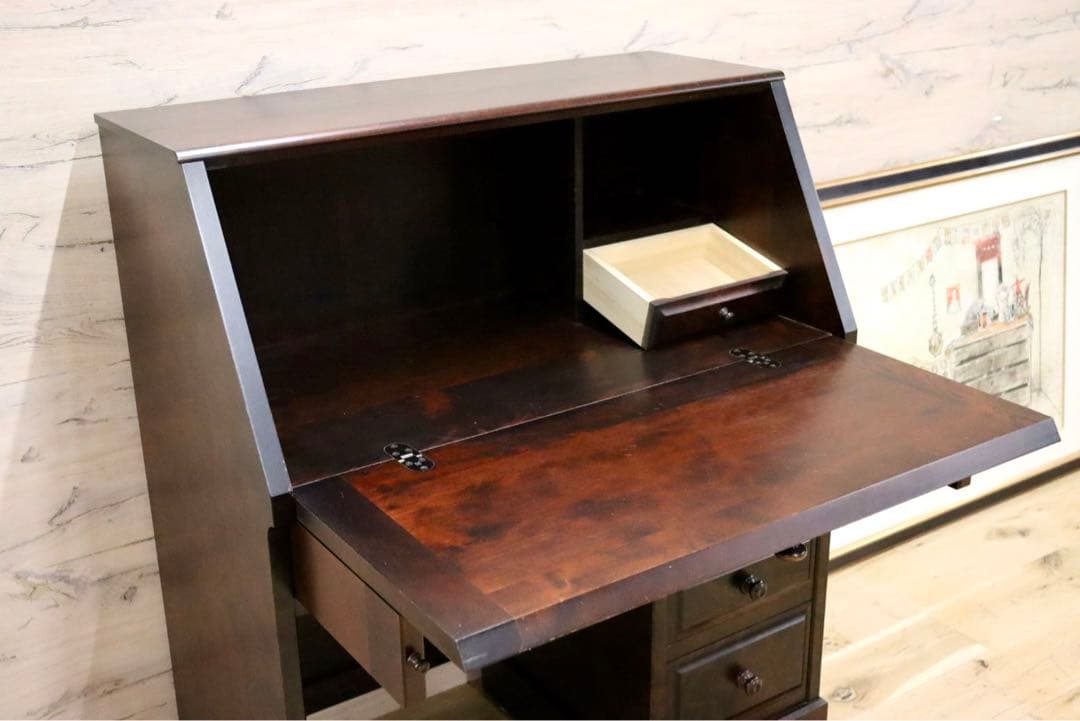 GMGH349○北海道民芸家具 ライティングビューロー 勉強机 学習机 書斎机