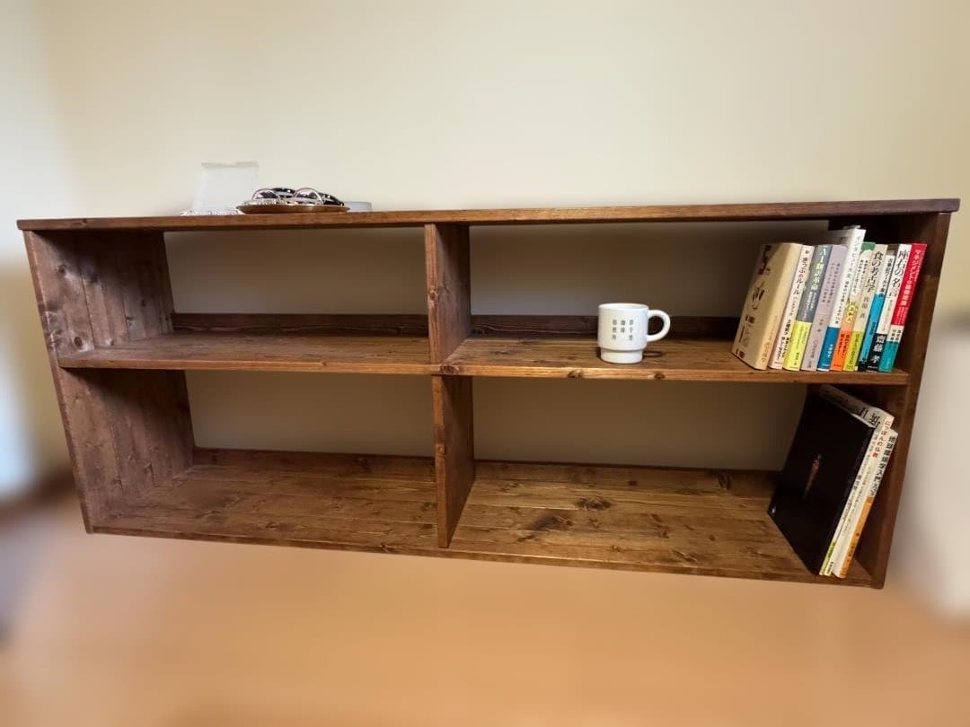 引取可→【オーダーメイド】木製本棚（書籍用）幅150cm・こだわりの2段