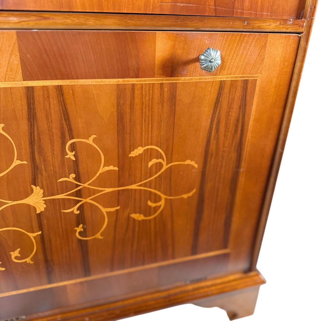 HR875 【レアデザイン】象嵌　イタリア　キャビネット　レコード収納　靴箱