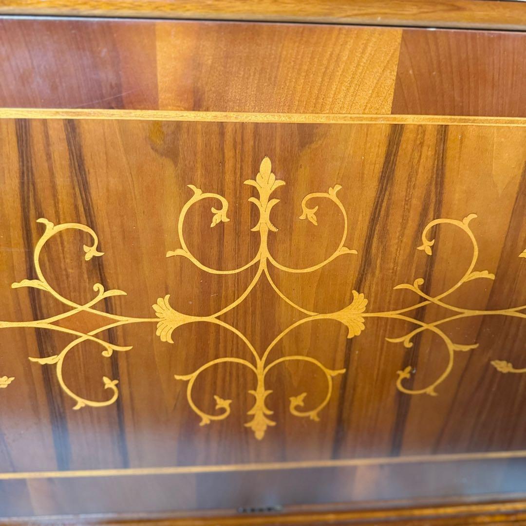 HR875 【レアデザイン】象嵌　イタリア　キャビネット　レコード収納　靴箱