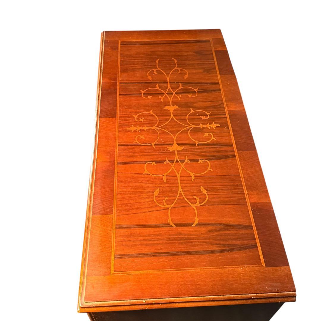 HR875 【レアデザイン】象嵌　イタリア　キャビネット　レコード収納　靴箱