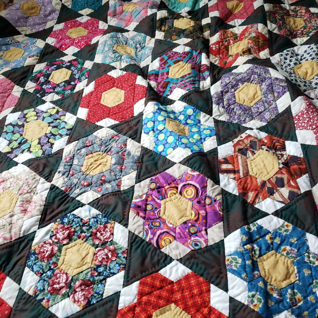 パッチワーク ベッドカバーハンドメイド