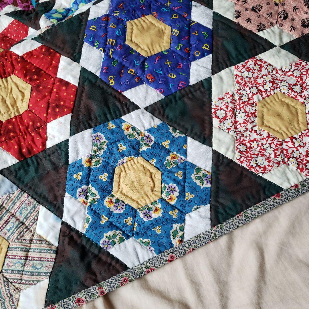 パッチワーク ベッドカバーハンドメイド