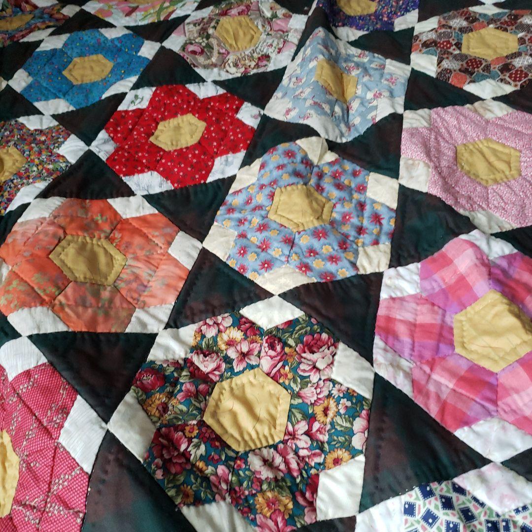 パッチワーク ベッドカバーハンドメイド