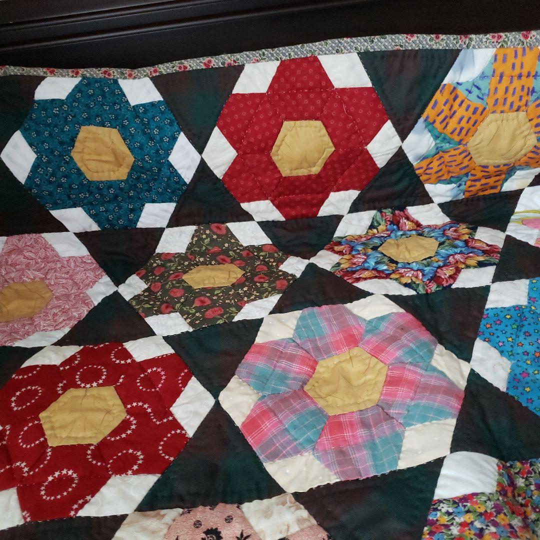 パッチワーク ベッドカバーハンドメイド
