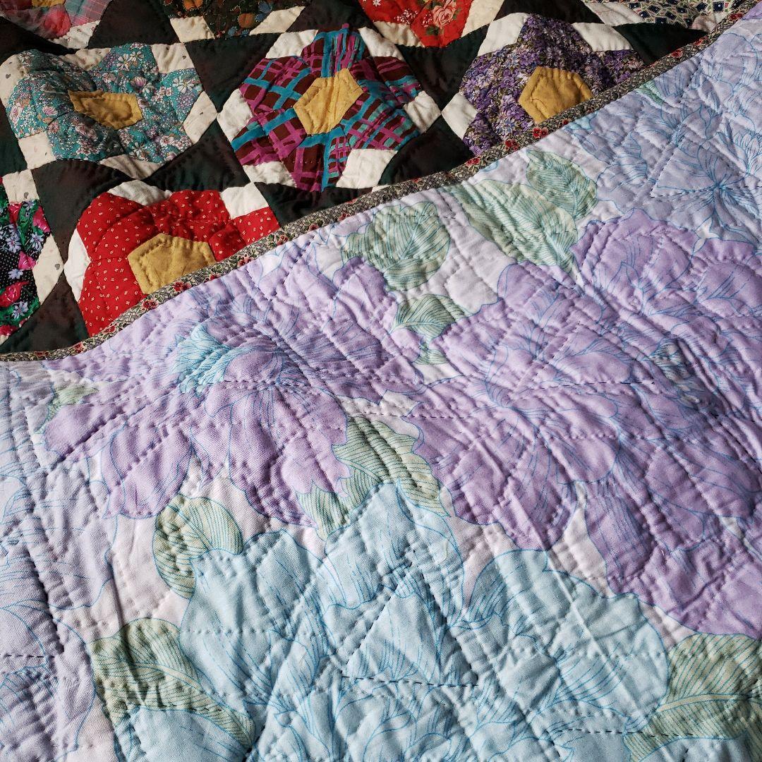 パッチワーク ベッドカバーハンドメイド