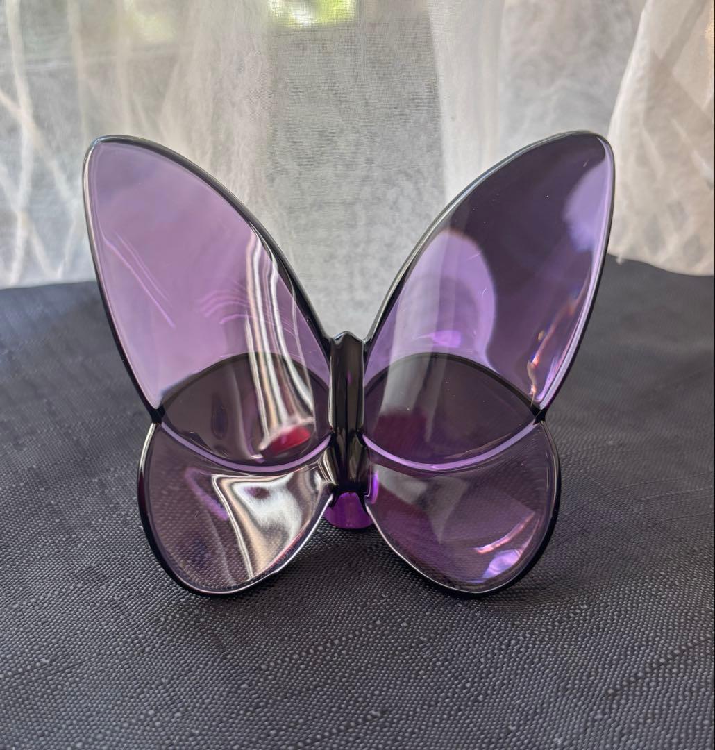 Baccarat ラッキーバタフライ 置物 紫色