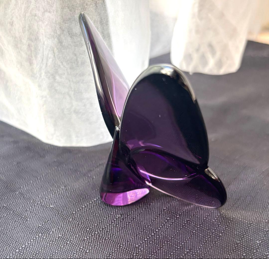 Baccarat ラッキーバタフライ 置物 紫色