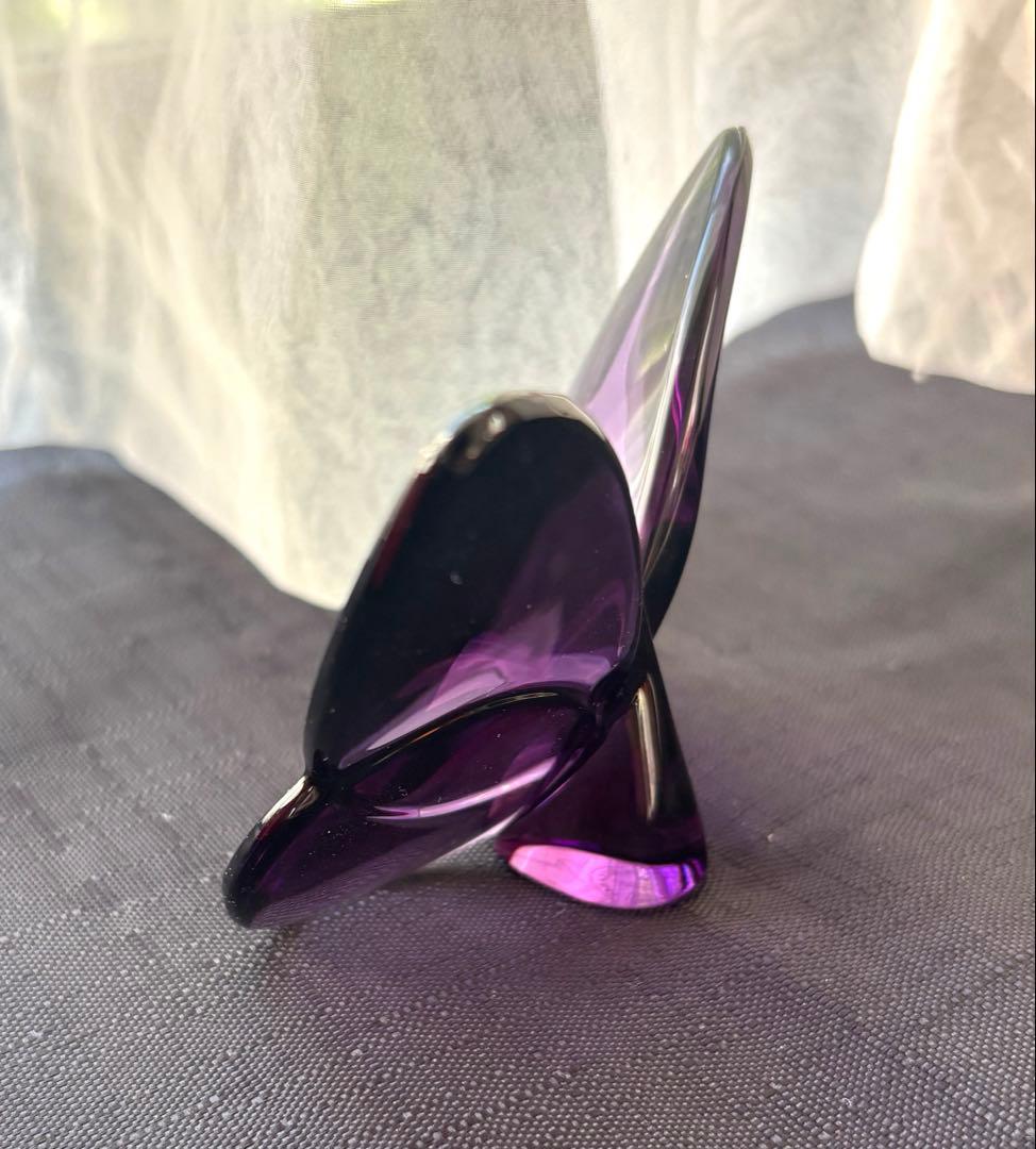 Baccarat ラッキーバタフライ 置物 紫色