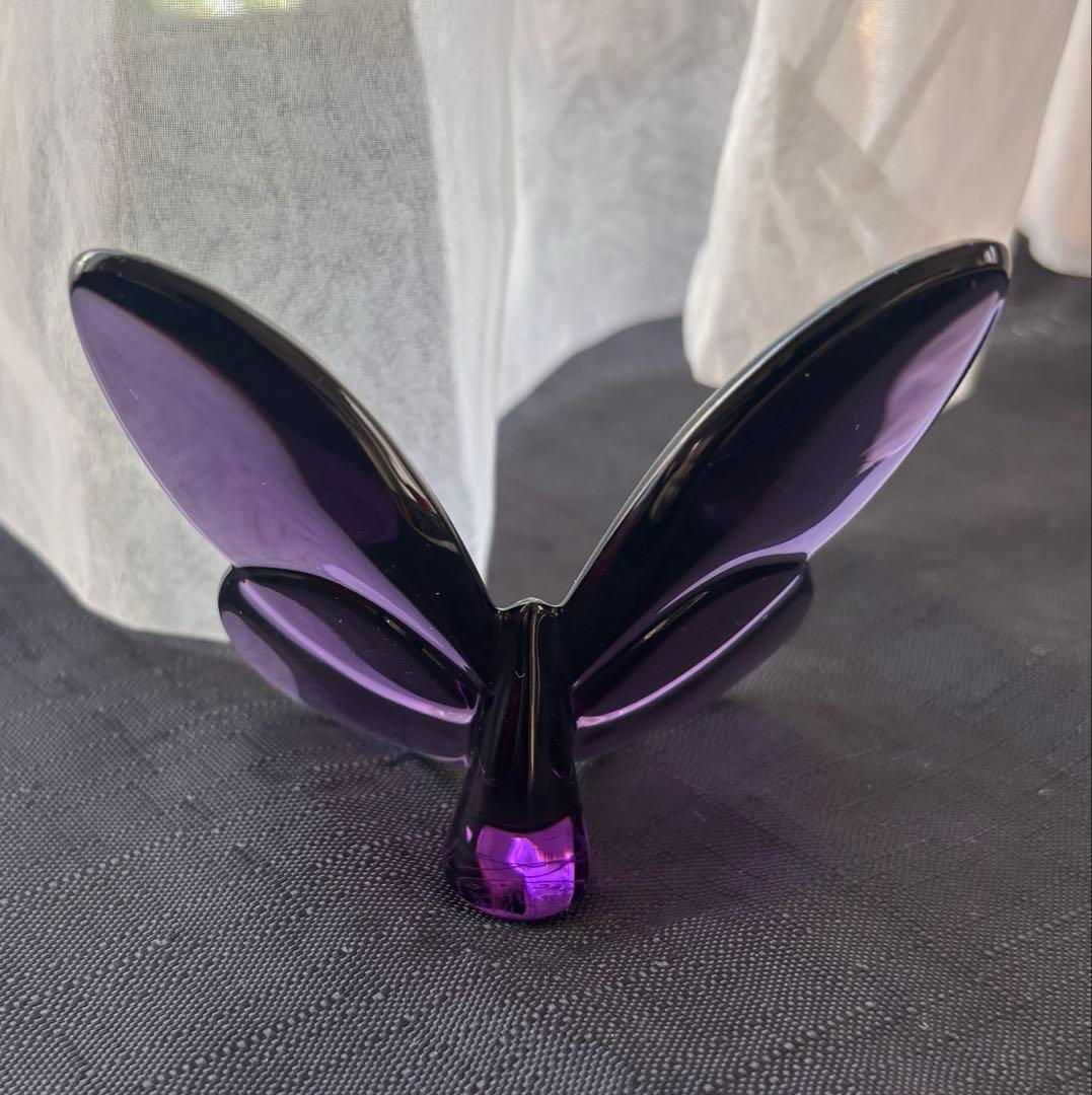 Baccarat ラッキーバタフライ 置物 紫色