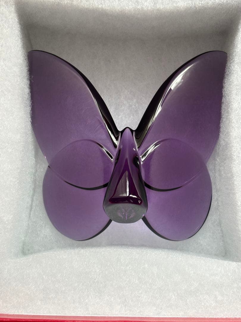 Baccarat ラッキーバタフライ 置物 紫色