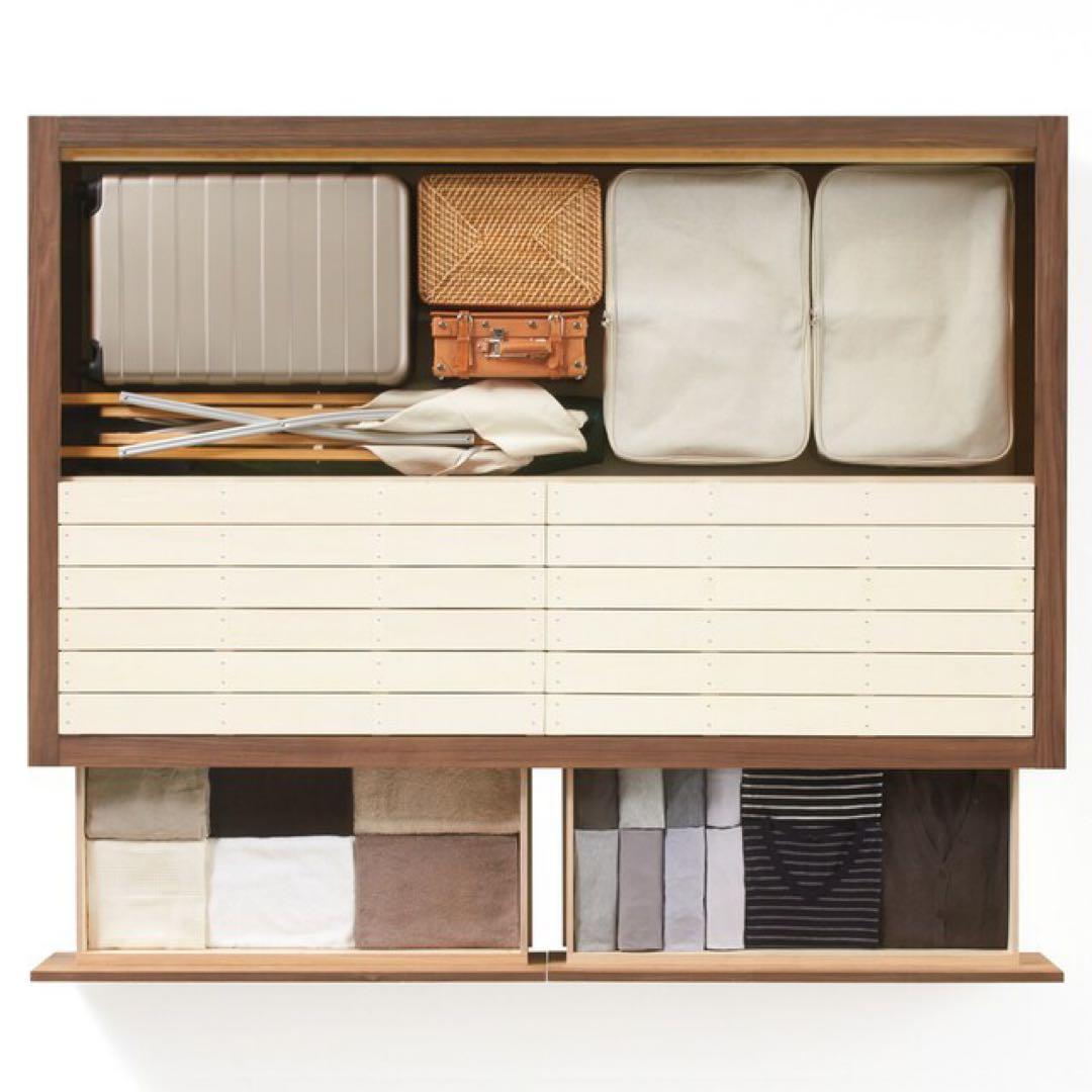 収納ベッド・セミダブル+収納ベッド追加台　ウォールナット材