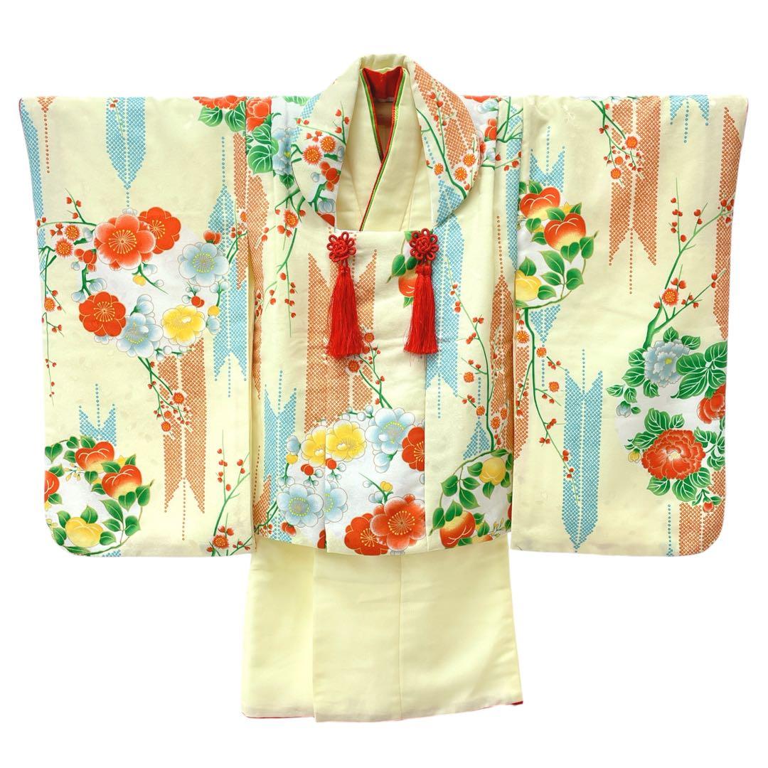 ◎mk-1328　女児　七五三　着物・被布セット　3歳　　11-18