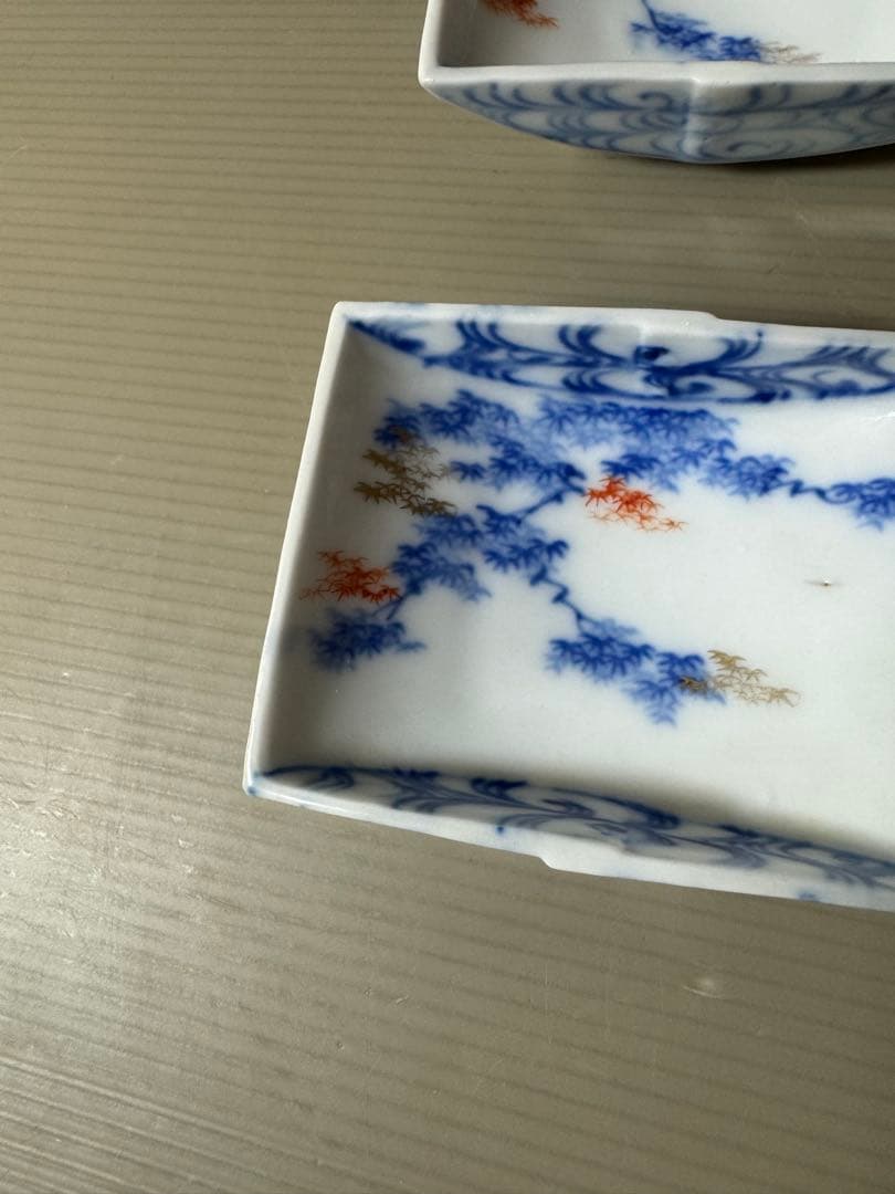 2889 深川製磁　涼彩紅葉　小皿　8cm 7客