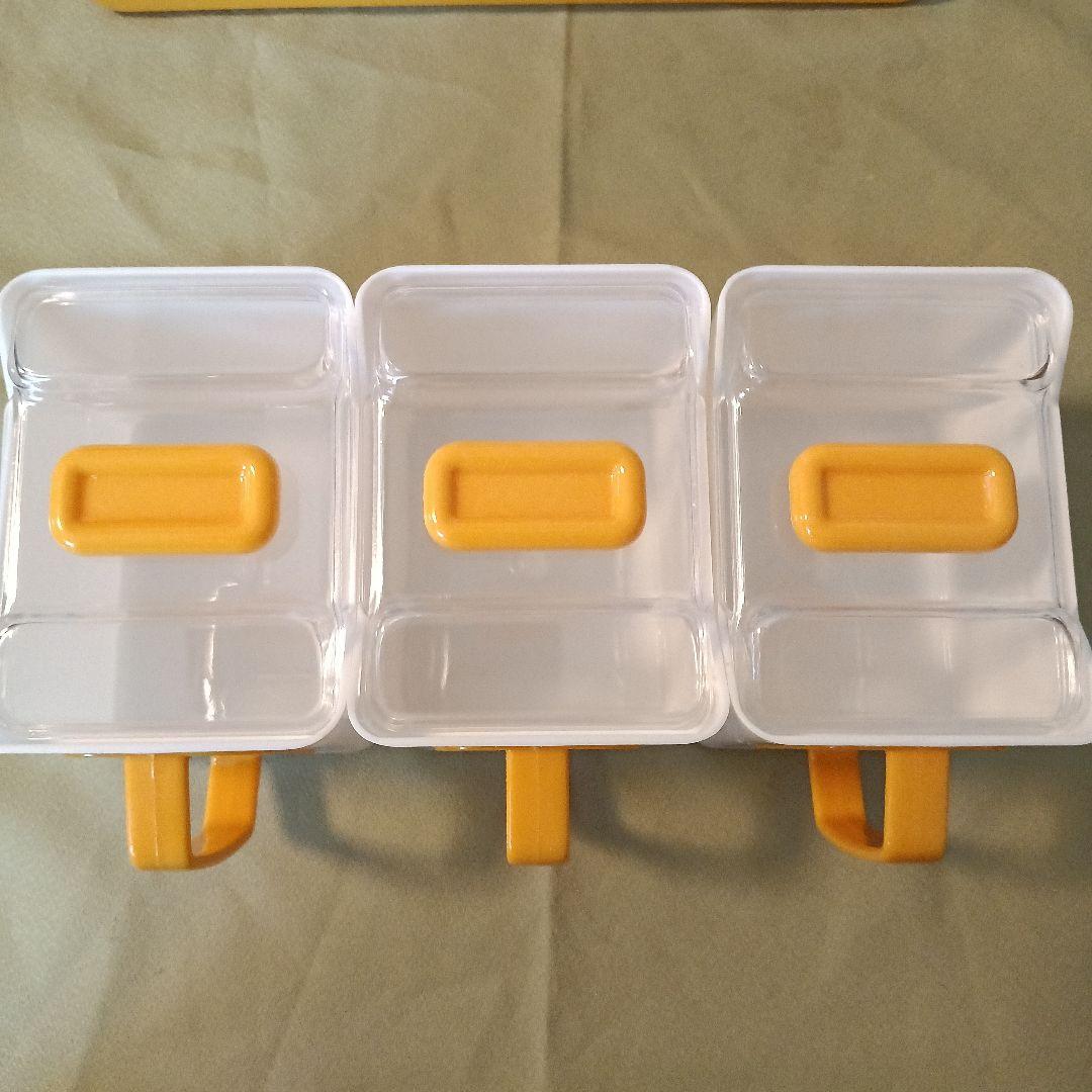 新品未使用昭和レトロ調味料ケース 調味料入れVintage濃い黄色当時物レア