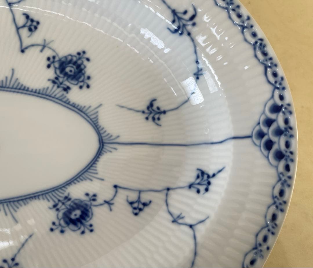 ロイヤルコペンハーゲン ブルーフルーテッド ハーフレース オーバルディッシュ