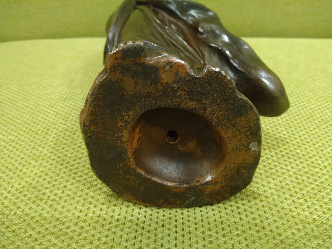 備前焼の 観音像 立像A15、№005、古い備前焼の観音様、希少品、アンティーク