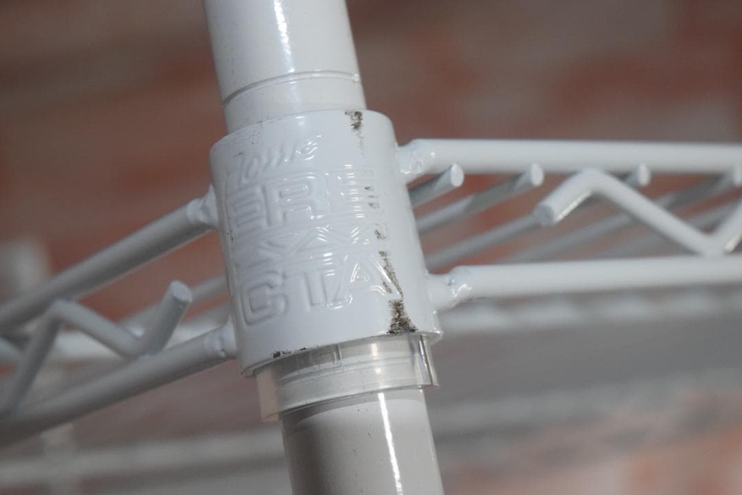 ホームエレクター ワイヤーシェルフ4段 3方クロスバー2段　アクリル板3枚