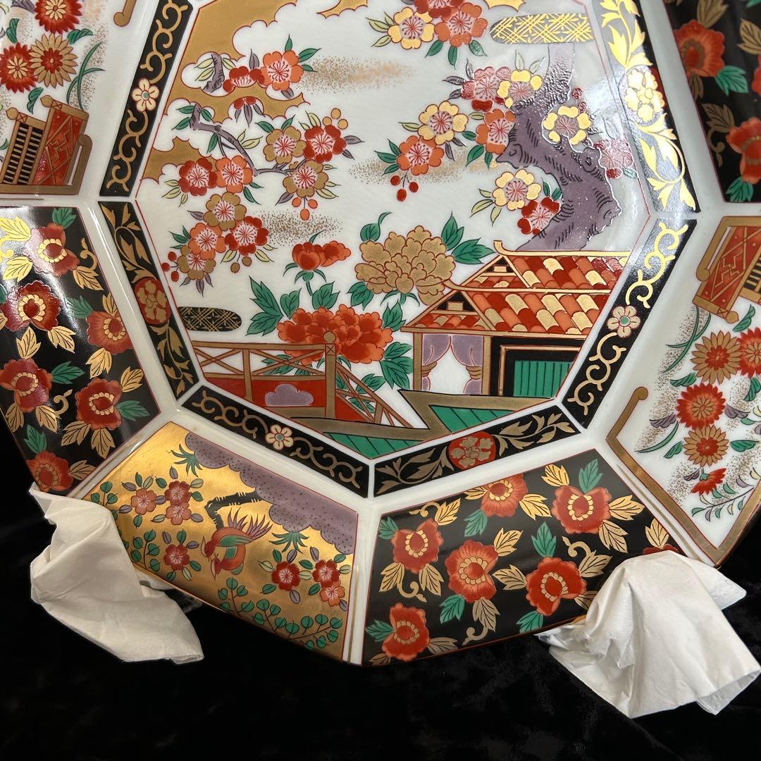 有田焼 青藍窯 大正古伊万里大皿 金襴手 八角 飾り皿 - メルカリ