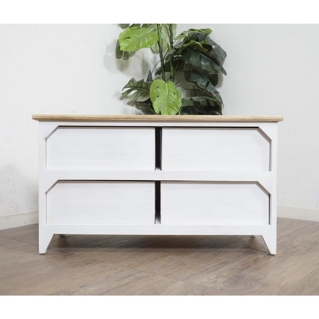 新品】フレンチカントリー ホワイトチェスト シャビー仕上げ