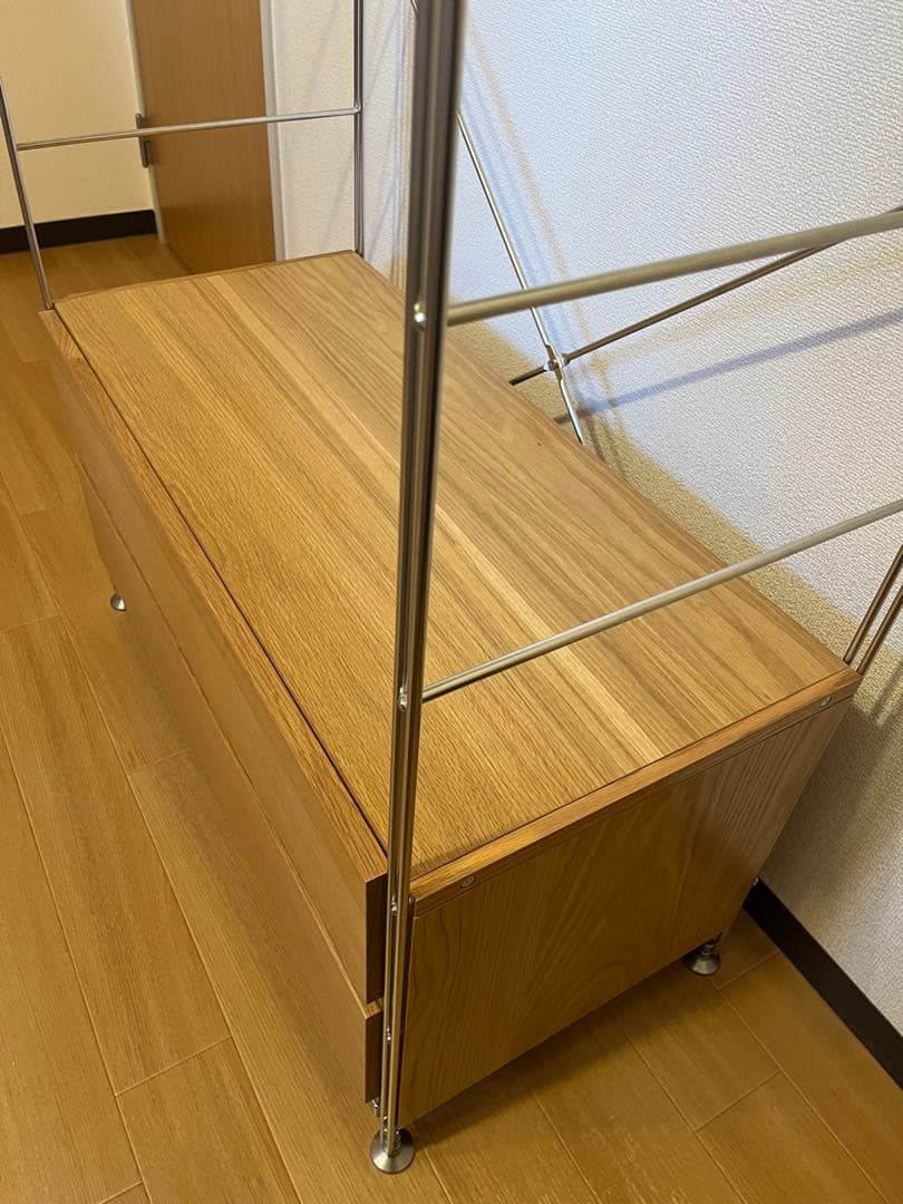 MIJI 無印良品　ステンレスユニットシェルフ・オーク材・ワードローブセット